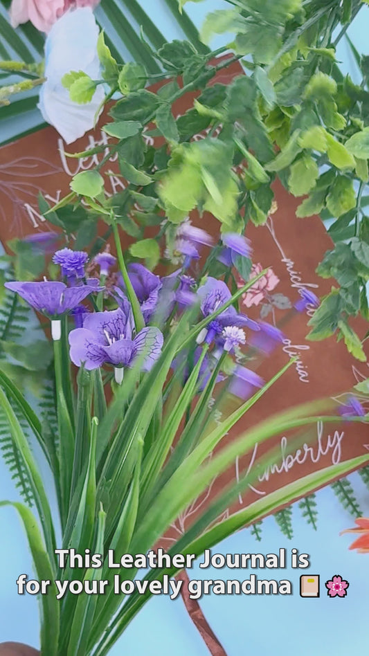 First Mom Now Grandma Letters To My Grandchildren - Personalized Grandma Leather Journal