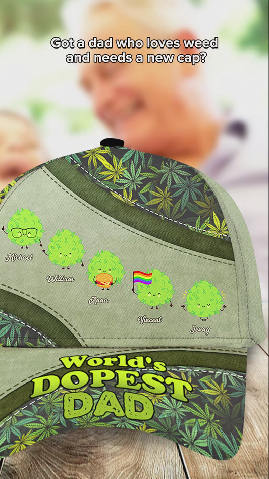 Papa le plus cool, papa du cannabis - Casquette classique personnalisée pour père