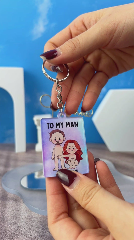 Je t'aime pour ta personnalité - Porte-clés personnalisé pour couple (Impression recto verso)