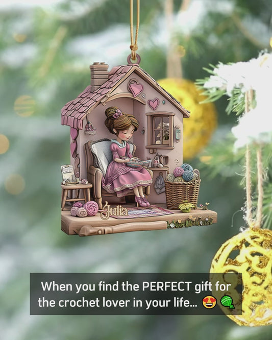 My Happy Place - Personalized Crocheting Ornament