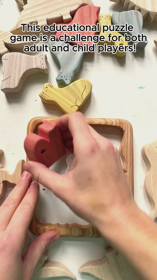 Cat Puzzle - Gift for cat lovers - Personalized Wooden Puzzle