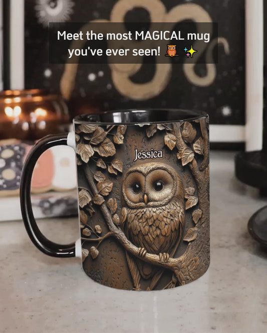 Stunning Owl - Personalized Owl Accent Mug