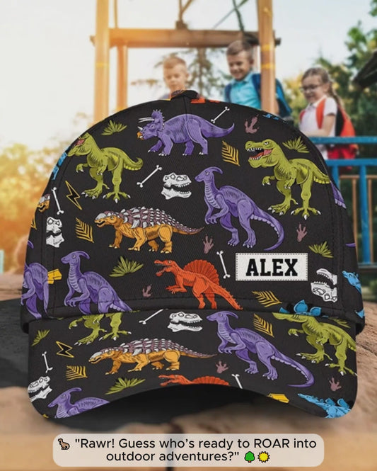 Children's Dinosaur Design - Personalized Kid Classic Cap
