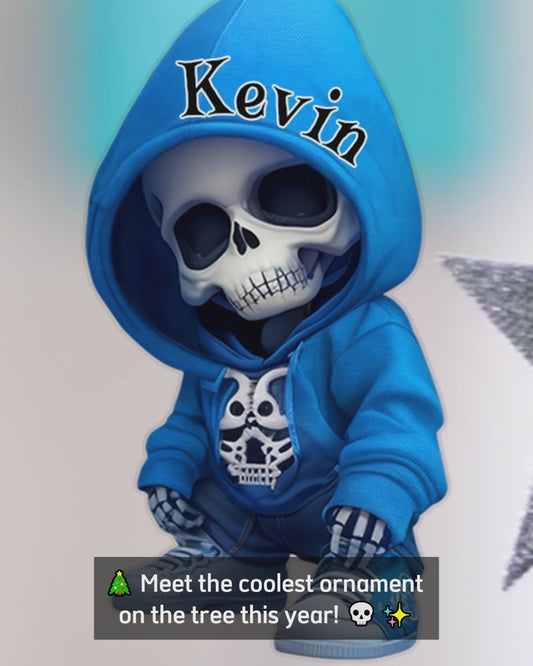 Squelette élégant - Ornement de crâne personnalisé en forme de pièce