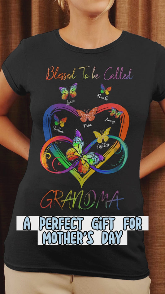 Blessed To Be Called Grandma - Personalized Mother's Day T-shirt and Hoodie