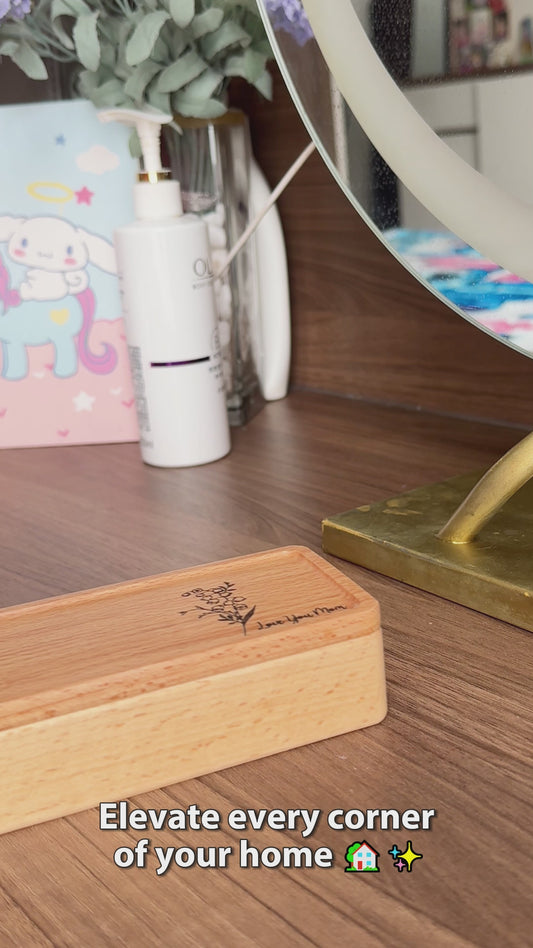 Nom et fleur de naissance - Cadeau pour maman - Coffret à bijoux personnalisé avec fleur de naissance