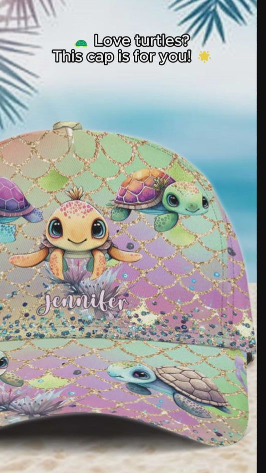 Casquette classique personnalisée « J’adore les tortues »