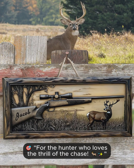 Hunting Rifle - Personalized Hunting Custom Shaped Wood Sign