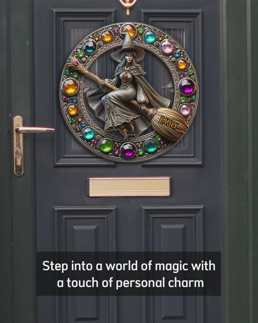 Beautiful Witch - Personalized Witch Cut Metal Sign