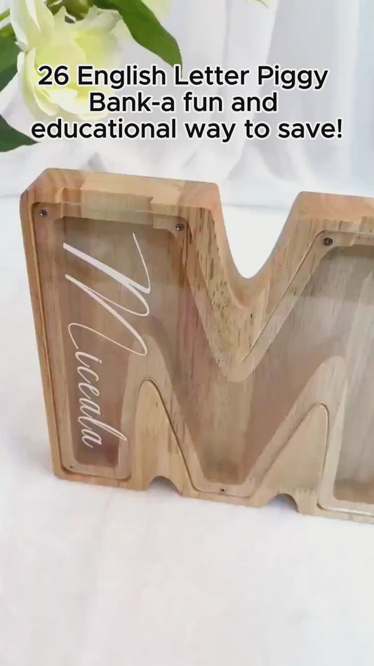 Tirelire en bois personnalisée pour enfant - Tirelire en forme de lettre