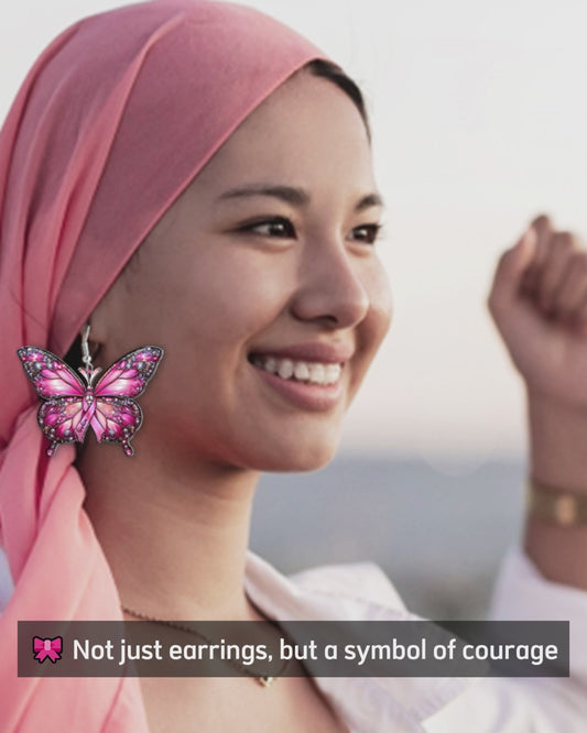 Breast Cancer Warrior - Personalized Breast Cancer Awareness Earrings