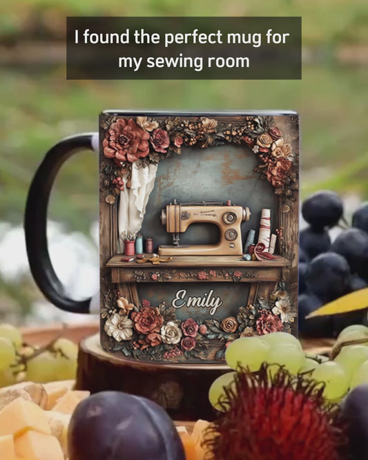 Beautiful Sewing Machine - Personalized Sewing Accent Mug