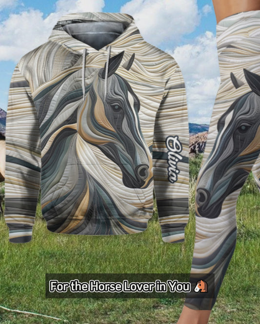 Magnifique cheval - Sweat à capuche et leggings personnalisés à motif cheval