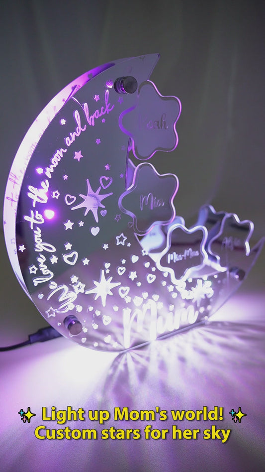 Miroir lumineux personnalisé avec n'importe quel nom - Pièce lumineuse pour maman