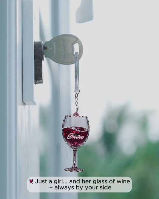 Just A Girl Who Loves Wine - Personalized Wine Keychain