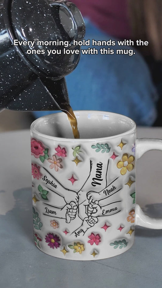 Mug personnalisé « Main dans la main » pour maman