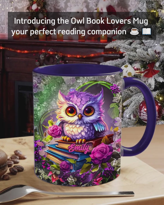 Mug personnalisé « Magnifique hibou pour les amoureux des livres »