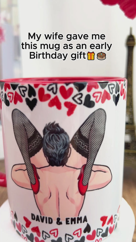 Naughty I Love Your Face - Personalized Couple Accent Mug