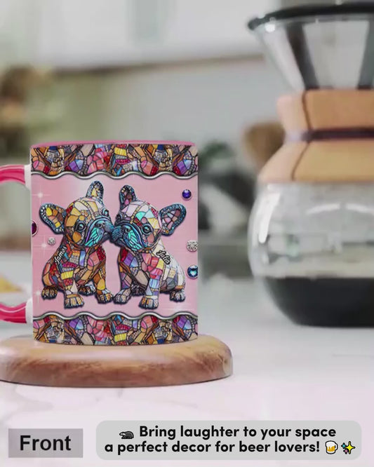 Couple de bouledogues français - Mug personnalisé à motif bouledogue français