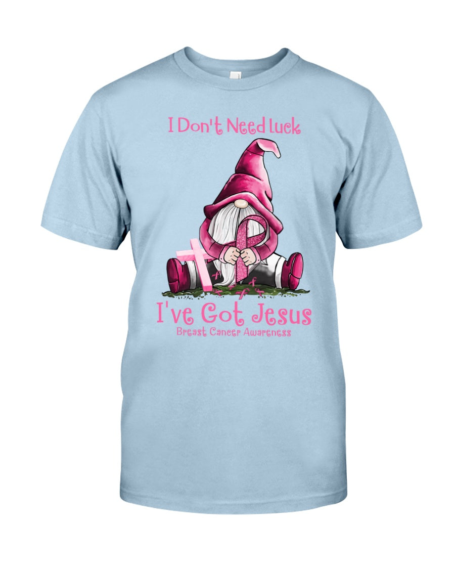 Je n'ai pas besoin de chance, j'ai Jésus - T-shirt et sweat à capuche de sensibilisation au cancer du sein 0822