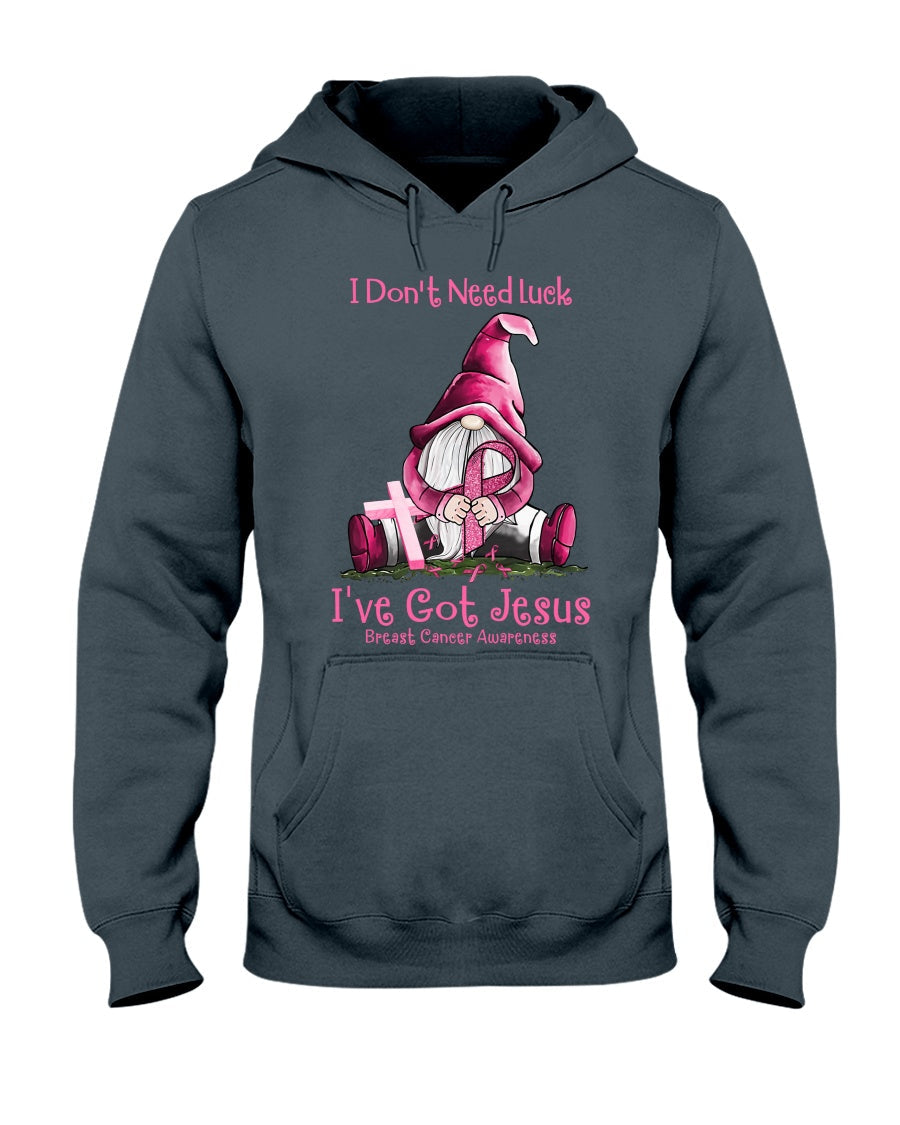 Je n'ai pas besoin de chance, j'ai Jésus - T-shirt et sweat à capuche de sensibilisation au cancer du sein 0822
