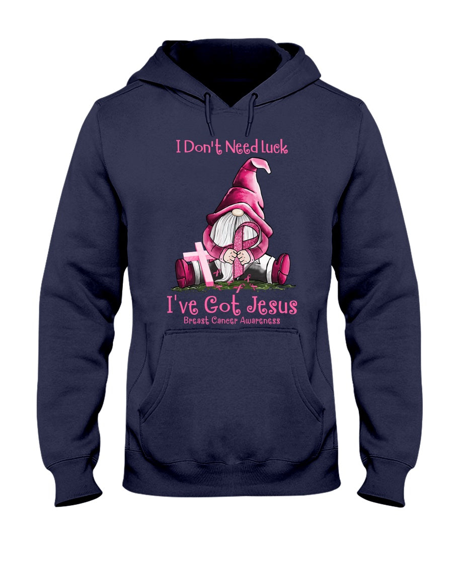 Je n'ai pas besoin de chance, j'ai Jésus - T-shirt et sweat à capuche de sensibilisation au cancer du sein 0822