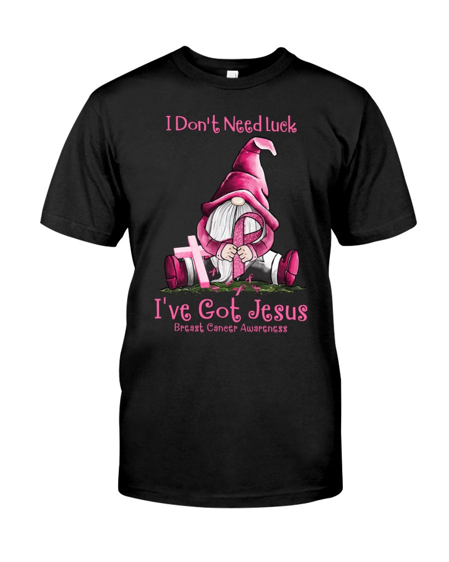 Je n'ai pas besoin de chance, j'ai Jésus - T-shirt et sweat à capuche de sensibilisation au cancer du sein 0822