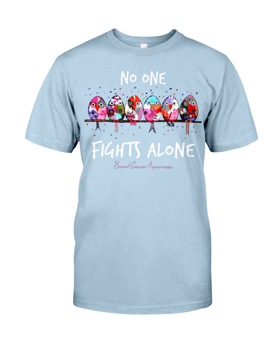 No One Fights Alone - Breast Cancer Awareness T-shirt and Hoodie 0822