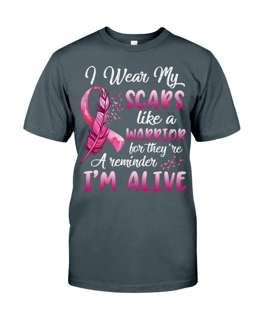 I Wear My Scars Like A Warrior - Breast Cancer Awareness T-shirt and Hoodie 0822