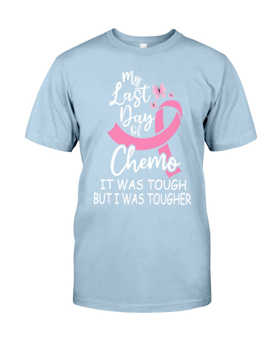 Mon dernier jour de chimio, c'était dur, mais j'étais plus forte - T-shirt et sweat à capuche de sensibilisation au cancer du sein 0822