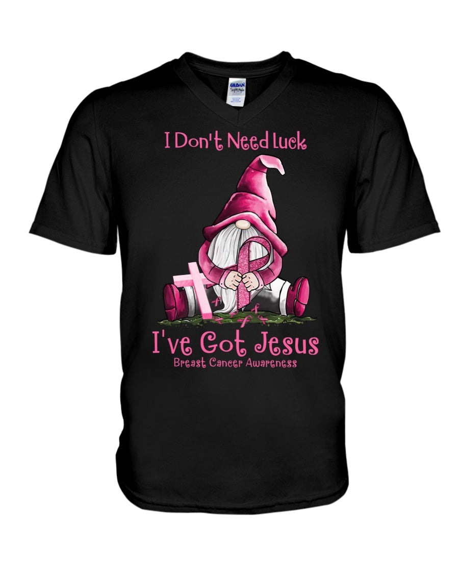 Je n'ai pas besoin de chance, j'ai Jésus - T-shirt et sweat à capuche de sensibilisation au cancer du sein 0822