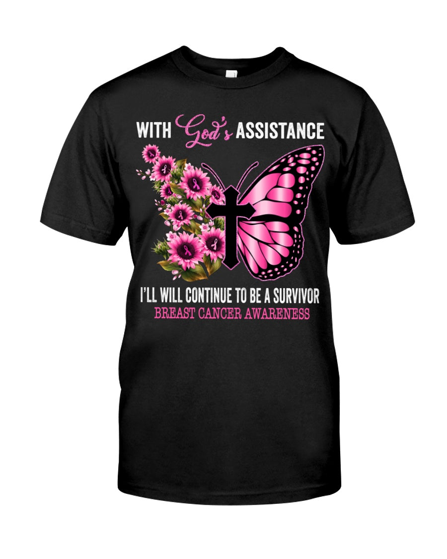 Je continuerai à survivre grâce à Dieu - T-shirt et sweat-shirt de sensibilisation au cancer du sein 0822