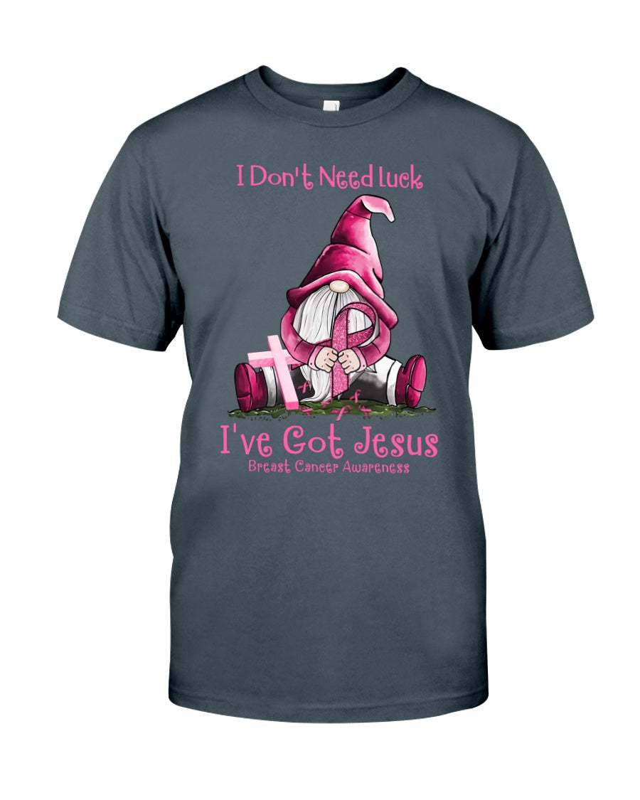 Je n'ai pas besoin de chance, j'ai Jésus - T-shirt et sweat à capuche de sensibilisation au cancer du sein 0822