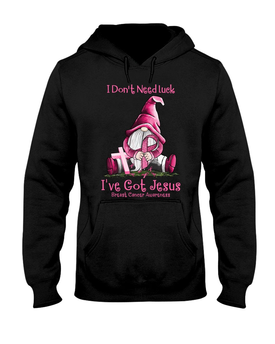 Je n'ai pas besoin de chance, j'ai Jésus - T-shirt et sweat à capuche de sensibilisation au cancer du sein 0822