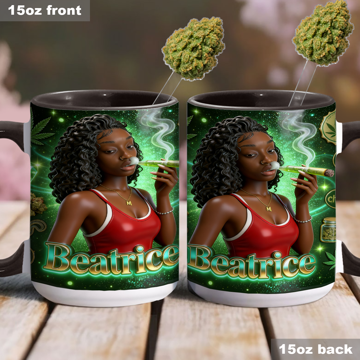 Ensemble « Love Weed » - Mug décoratif personnalisé avec agitateurs en acrylique