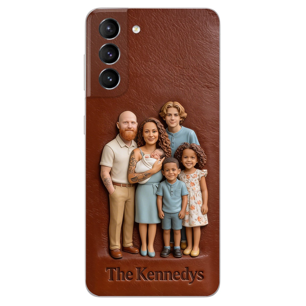 Custom Any Photo - Personalized Family Leather Phone Case
