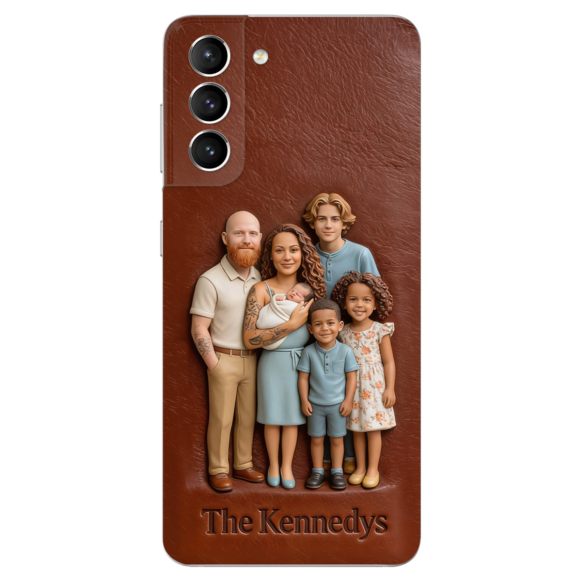 Custom Any Photo - Personalized Family Leather Phone Case