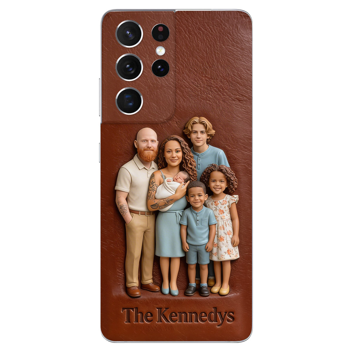 Custom Any Photo - Personalized Family Leather Phone Case