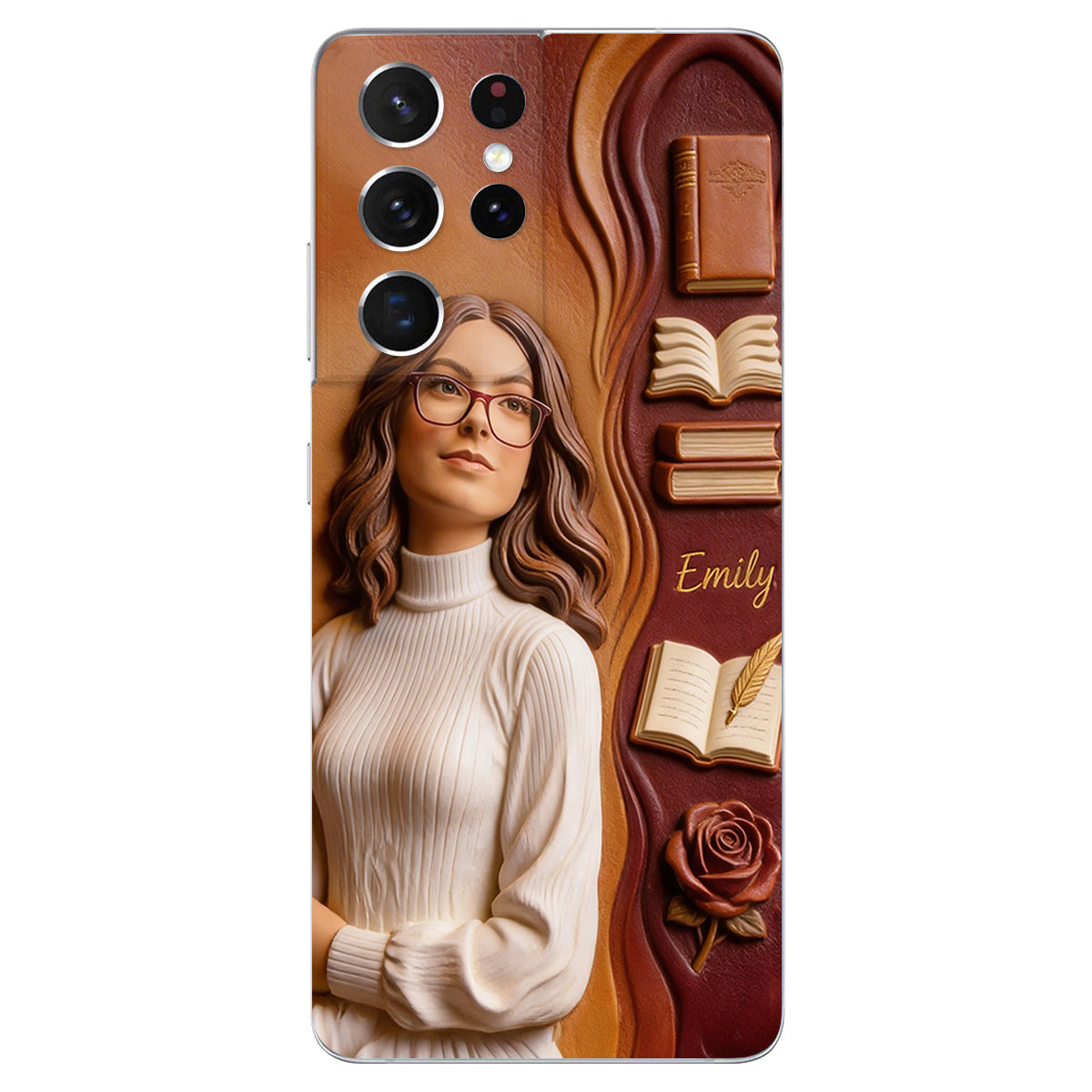 Custom Any Photo Love Books - Personalized Book 3D Embossed Leather Phone Case