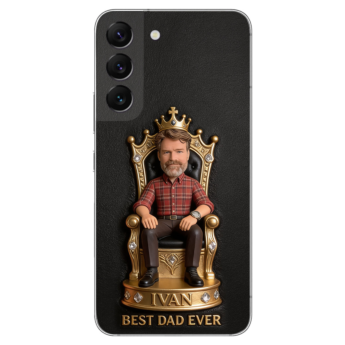 Le Roi Papa - Coque de téléphone en cuir personnalisée 3D