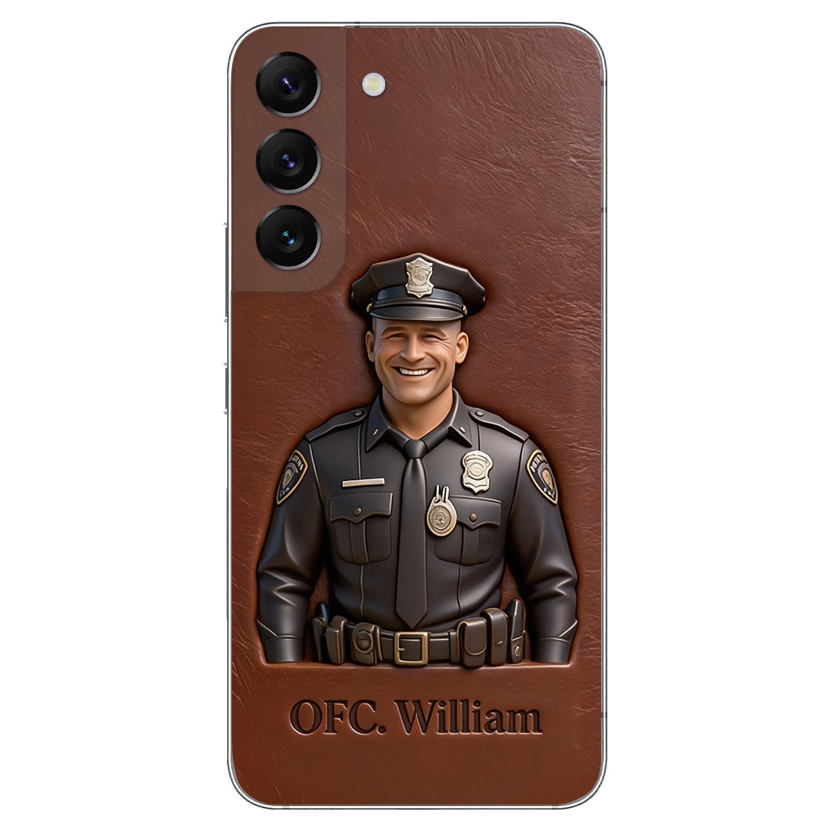 Police Gifts - Personalized Police Officer Leather Phone Case