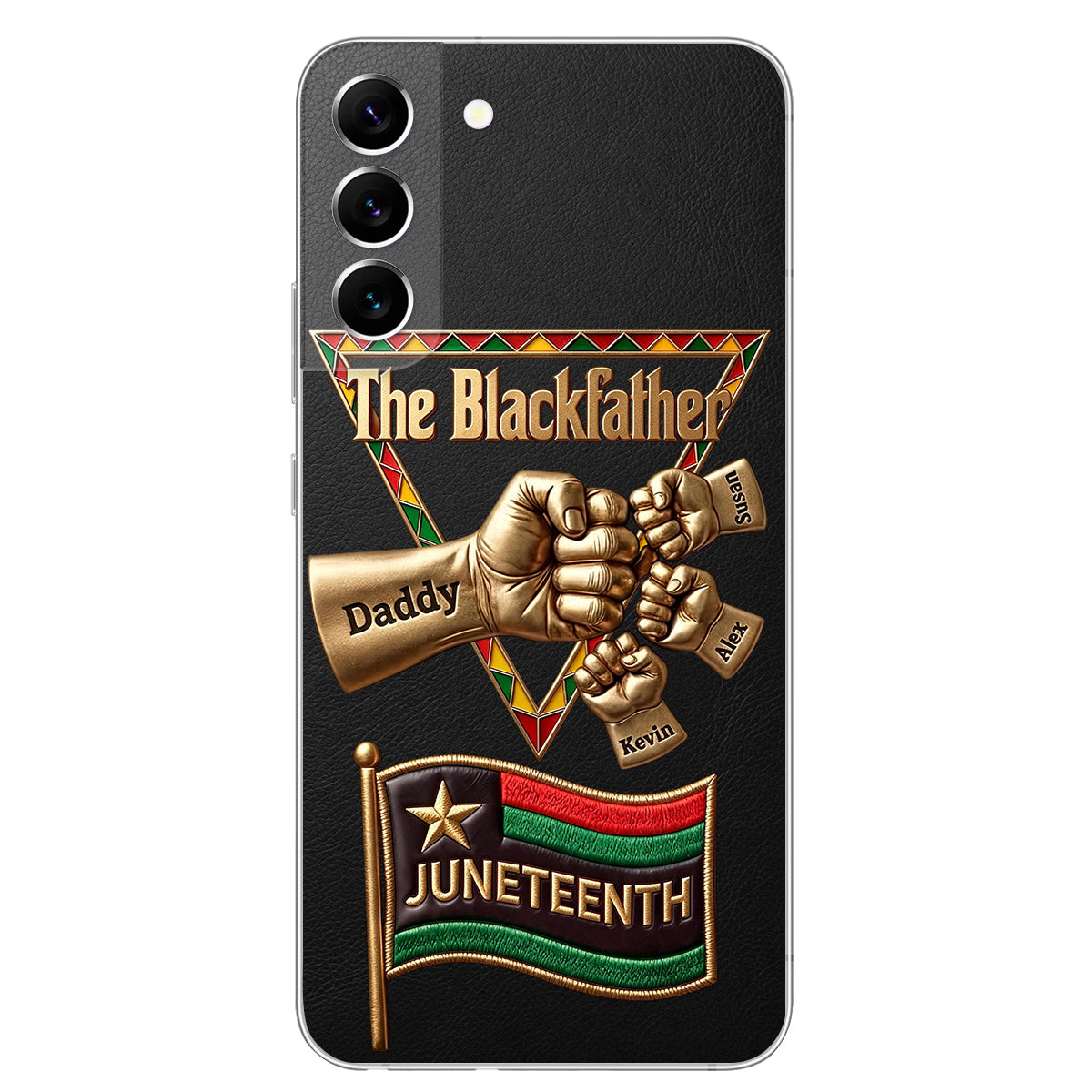 Le Blackfather - Coque de téléphone en cuir embossé 3D personnalisée