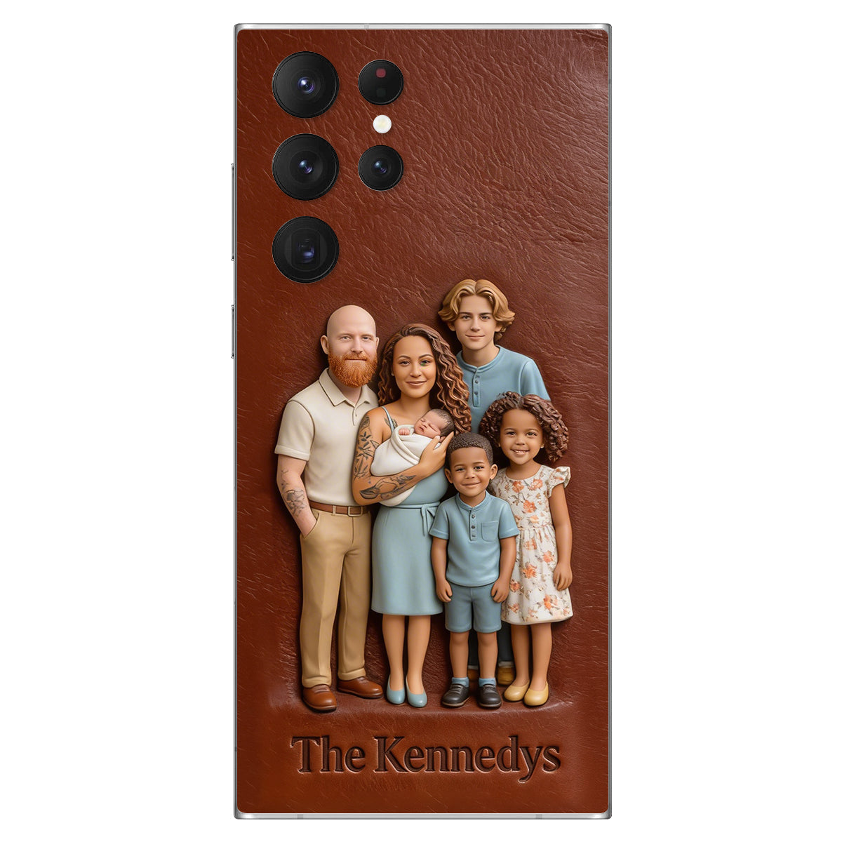 Custom Any Photo - Personalized Family Leather Phone Case