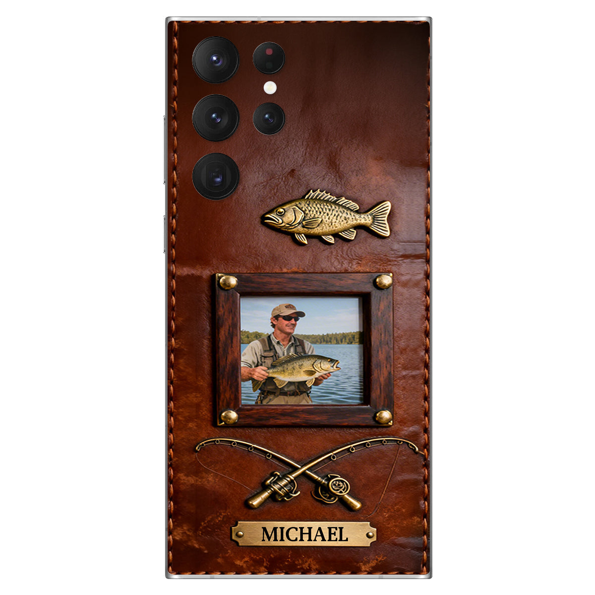 Best Catch - Personalized Fishing Leather Phone Case