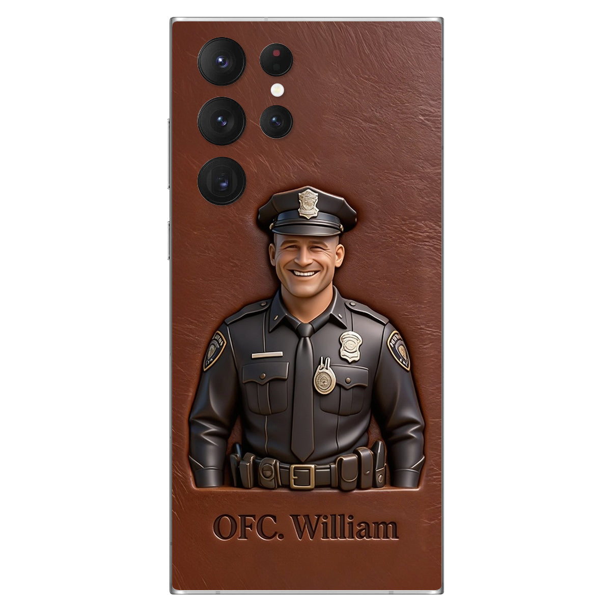 Police Gifts - Personalized Police Officer Leather Phone Case