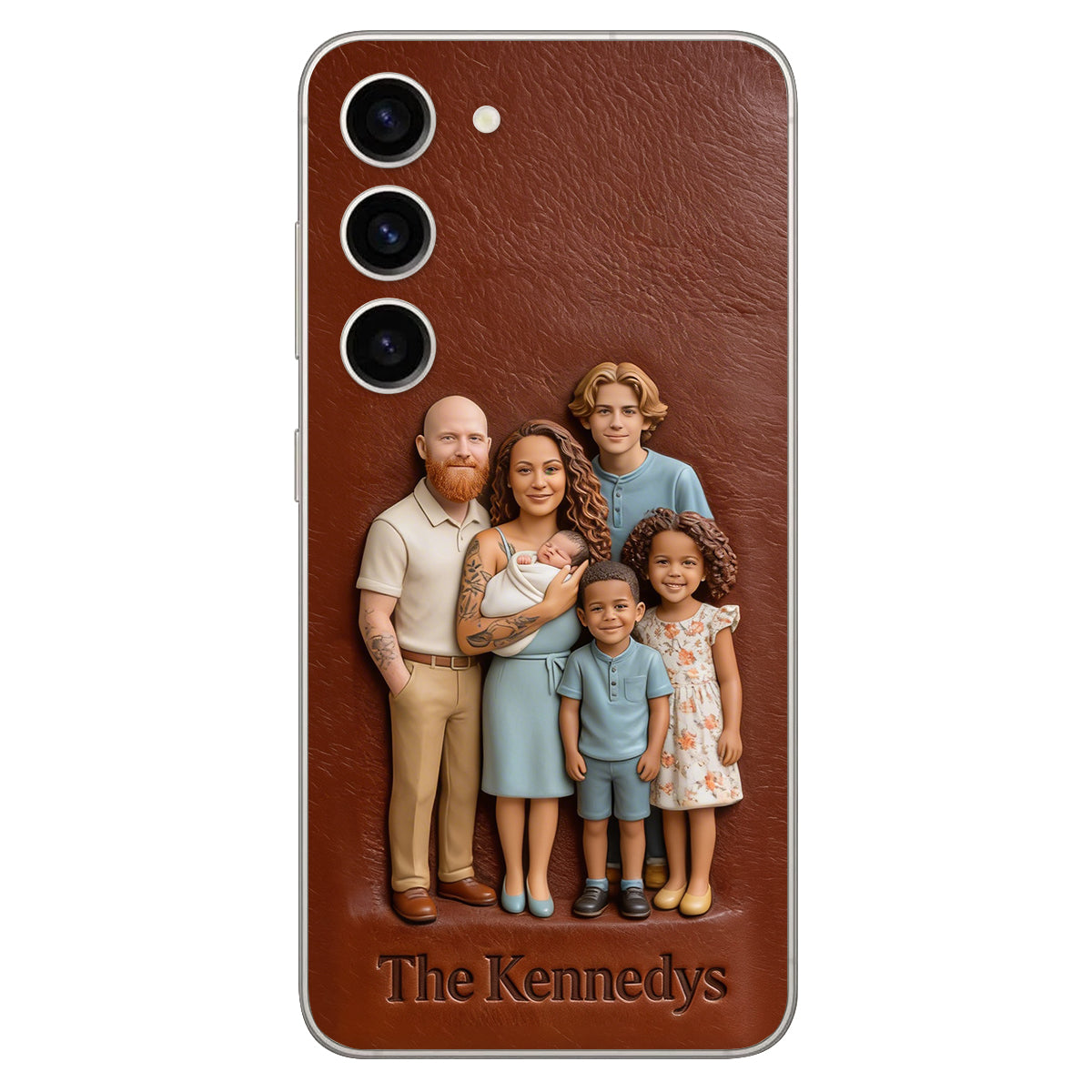 Custom Any Photo - Personalized Family Leather Phone Case