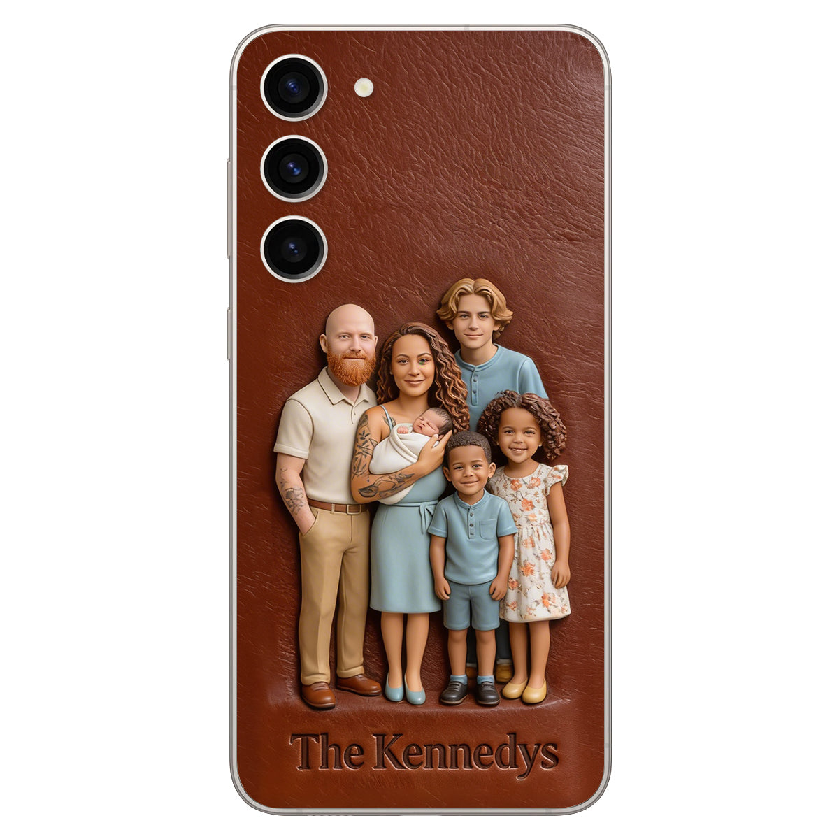 Custom Any Photo - Personalized Family Leather Phone Case