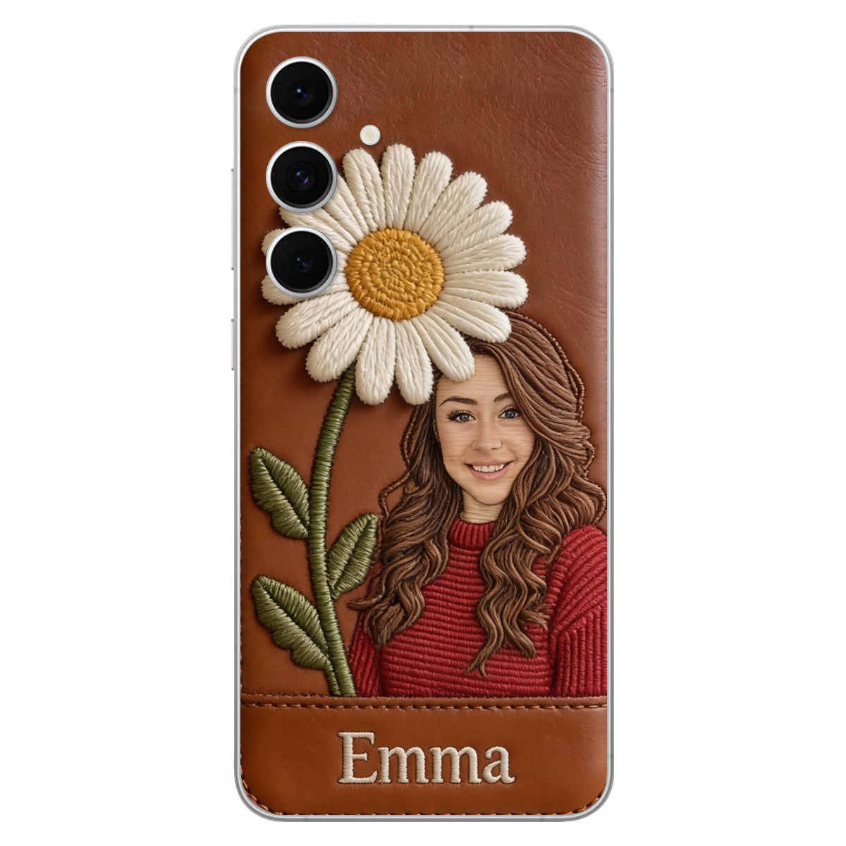 Custom Any Photo Birthmonth Flower - Personalized Self Love Leather Phone Case
