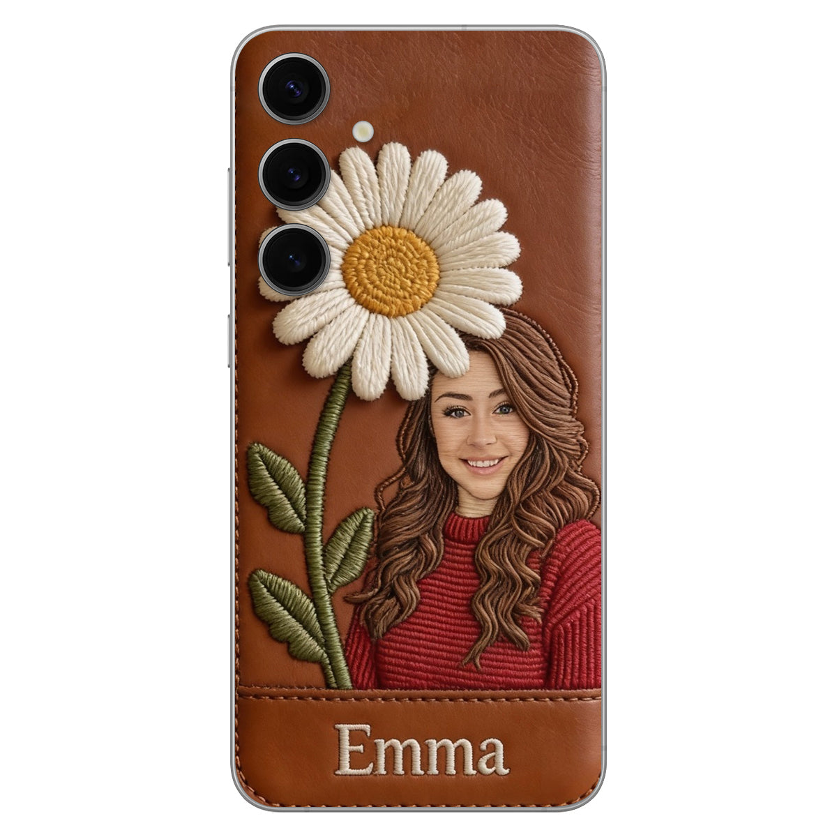Custom Any Photo Birthmonth Flower - Personalized Self Love Leather Phone Case