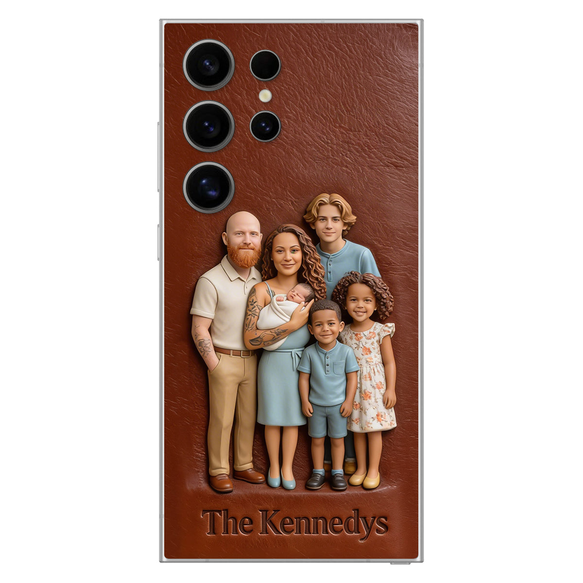 Custom Any Photo - Personalized Family Leather Phone Case